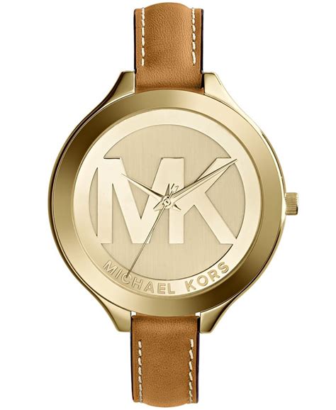 michael kors leather strap watch women's|Michael Kors leather watch women.